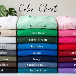 Gildan 18000 Farbkarte Gildan 18000 Sweatshirt Farbanleitung Sweatshirt Farbkarte Gildan 18000 Farben POD Mockup Farbreferenz