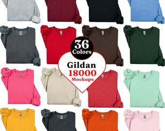 Gildan 18000 Sweatshirt Mockup Bundle | Folded Crewneck Mockups | Flat Lay Sweatshirt Mockup | Heavy Blend Sweatshirt Mockups for Etsy
