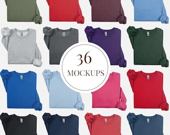 Gildan 18000 Sweatshirt Mockup Bündel | Gefaltet Rundhals Mockups | Flaches Sweatshirt Mockup | Heavy Blend Sweatshirt Mockups für Etsy