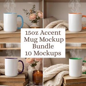 15oz Accent Mug Mockup Bundle Cozy Mug Mockup Printify Mug Mockup JPG Mug Mockups  PNG Coffee Mug Mockup Styled Mug Mockup Instant Download