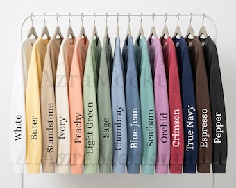 Tabla de colores Comfort Colors 1566 Guía de colores de sudaderas Comfort Colors 1566 Colores Imagen de listado de impresión bajo demanda Tabla de colores de cuello redondo JPG