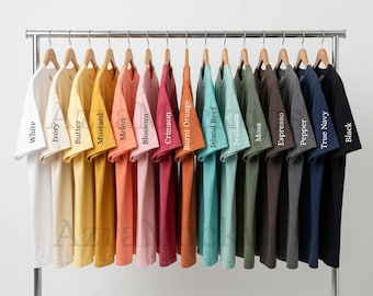 Tabla de colores Comfort Colors 1717 Guía de colores de camisetas unisex Comfort Colors 1717 Colores Imagen del listado de impresión bajo demanda Tabla de colores de camisetas