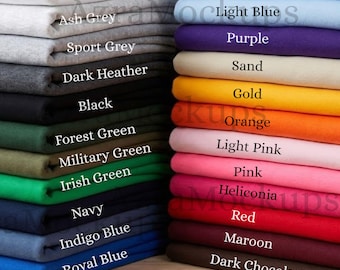 Guía de colores de sudaderas Gildan 18000, maqueta de cuello redondo, paleta de colores, colores Gildan 18000, JPG, descarga instantánea, POD, referencia de tamaño