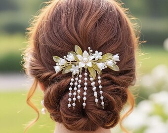 Lily of the Valley Hair Clip | Vintage Wedding Barrette  display picture 3