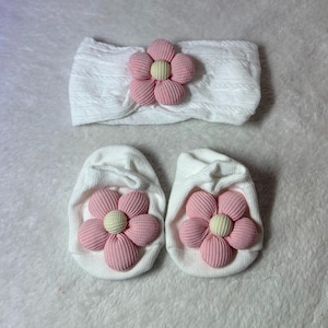 New ADORABLE Headband with matching bootie socks/Doll Not Included