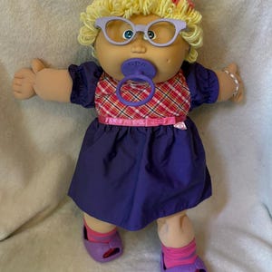 Rare vtg 1980s Cabbage Patch Kid | HM#6 Paci Face KT Factory | Blonde Hair Blue Eyes Complete CPK Outfit | Coleco Collector Holy Grail