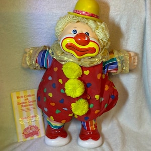 Vintage 1980s Cabbage Patch Kids Circus Clown Doll - Blonde Yarn Hair, Blue Eyes, Coleco CPK Toy