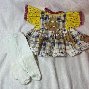New Premium Hand-Made Teddy Bear Dress and Tights