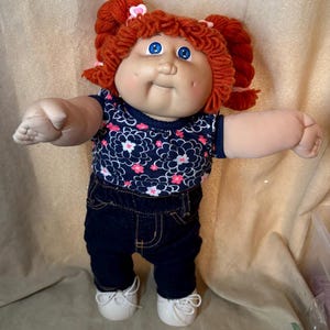 Vintage 1984 Cabbage Patch Kids Girl Doll Red Hair Blue Eyes | Jeans and a T-Shirt