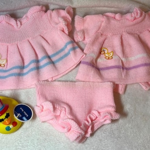 Vintage Cabbage Patch Knit Ducky 2 Dresses with Bloomers