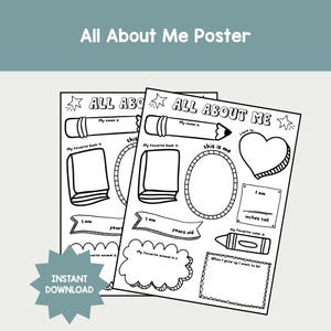 All About Me Worksheet | Back to School Printable for Kids | Homeschool & Classroom Icebreaker Activity
