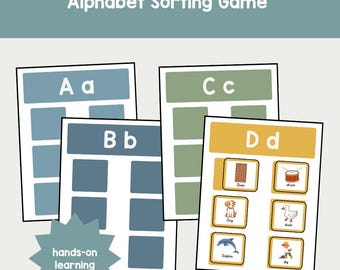 Alphabet Letter & Word Sorting Cards: Phonics Game (Printable Digital Download)