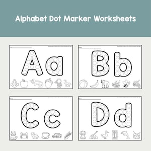 Alphabet Dot Marker Worksheet, Letter Recognition, Preschool, Kindergarten, Classroom Activity, Homeschool Activity, Fine Motor Skills