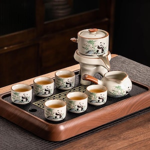 Juego de té de kung fu de cerámica hecho a mano: ceremonia tradicional de kung fu