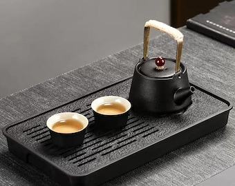Handmade Ceramic Gongfu Tea Set: Teapot, Cups & Tray