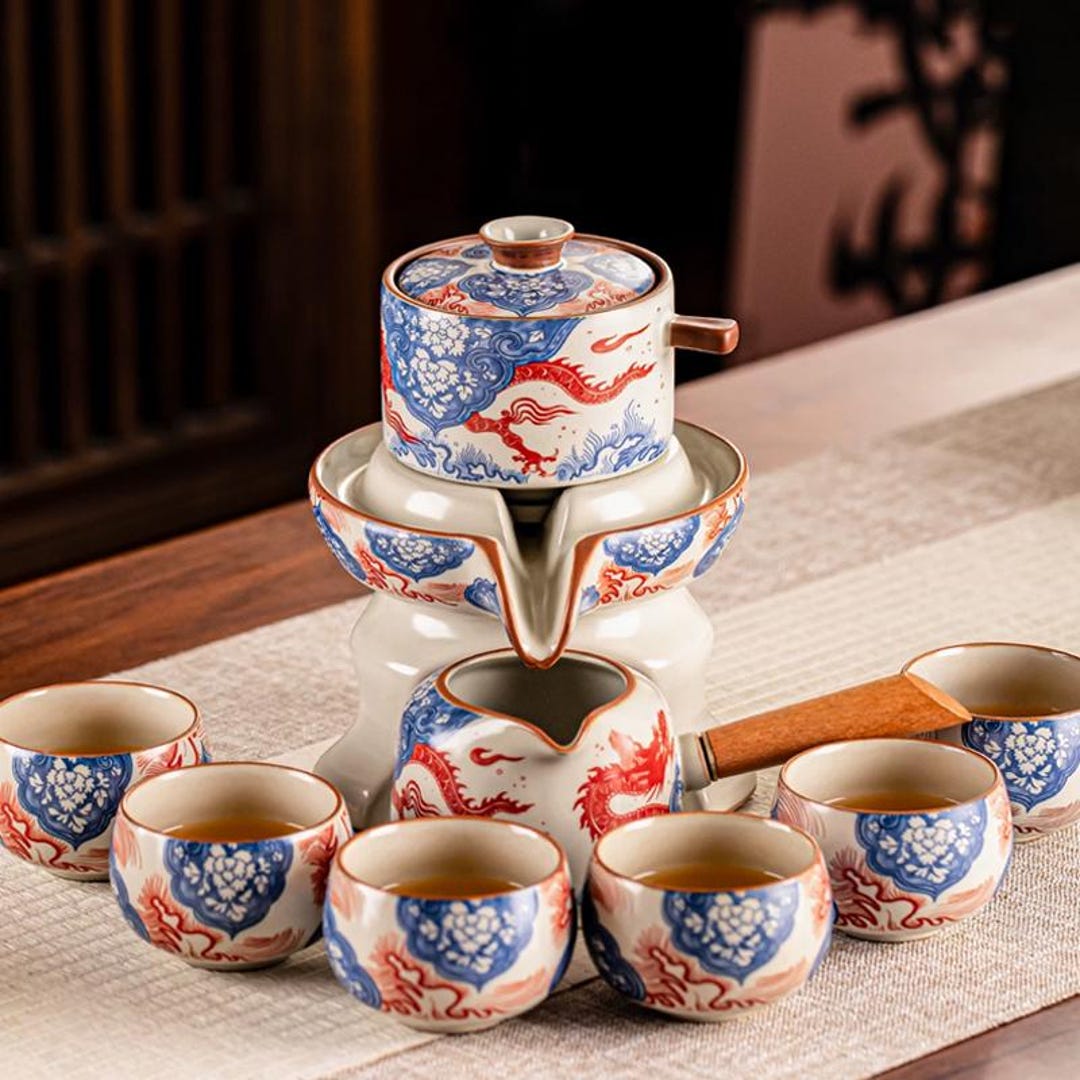 Ceramic Automatic Tea Set | Gongfu Tea Set | Creative Stone Mill ...