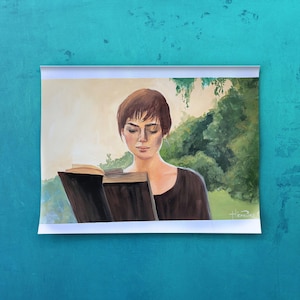 Original Gouache Painting &quot;Elizabeth Bennet&quot; – A3 Portrait on Watercolor Paper, Figurative Wall Art