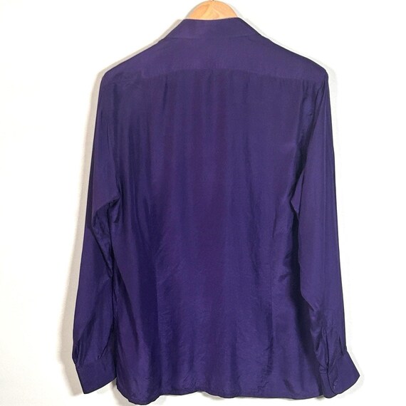 Vintage Elegante Silk Shirt: 1970s Purple Dress S… - image 2