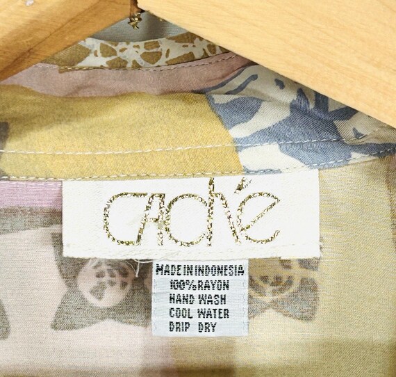 Vintage 90s Cache Artsy Beaded Patchwork Blouse W… - image 6