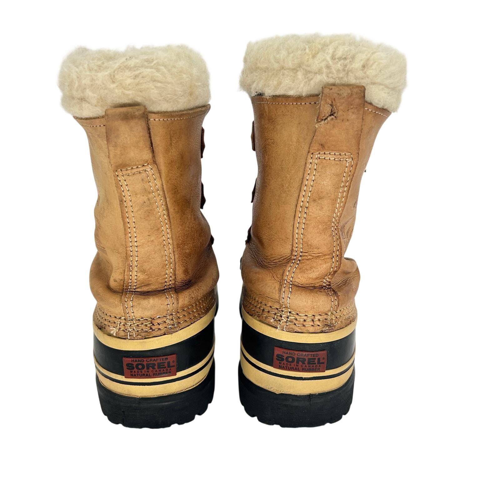 Vintage SOREL Caribou Duck Boots Men\'s Waterproof Leather Winter Snow Shearlined Vintage Sorel Caribou Synthetic Sherling Lined Rain Boots  main image 3