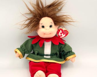 Vintage Ty Beanie Kids Sugar Doll 1996 Plush Elf Christmas Beanie Babies 10" NEW