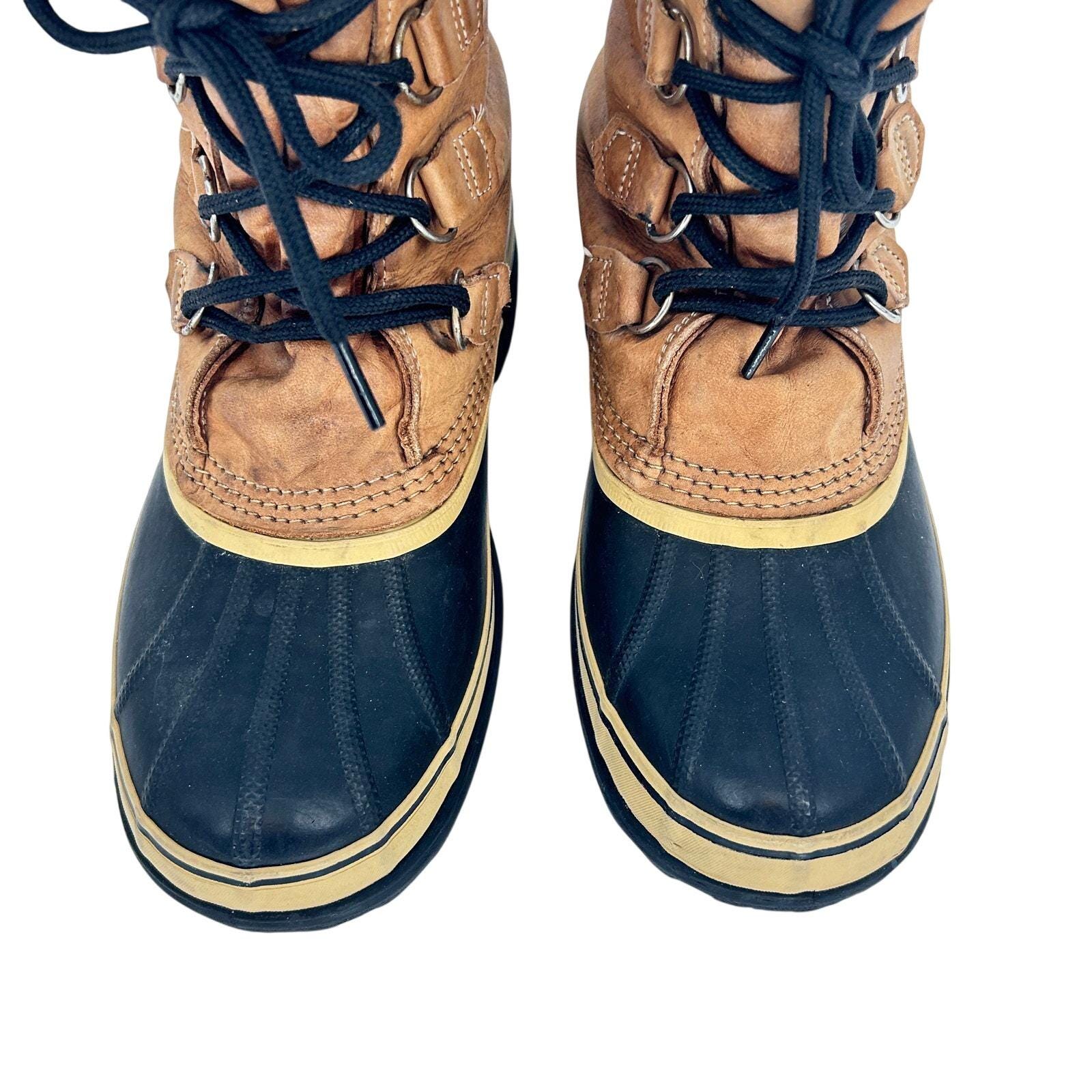 Vintage SOREL Caribou Duck Boots Men\'s Waterproof Leather Winter Snow Shearlined Vintage Sorel Caribou Synthetic Sherling Lined Rain Boots  main image 2