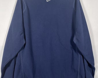 Felpa vintage Nike Team Fleece da uomo anni '90 Therma-Fit Gorpcore blu navy XL