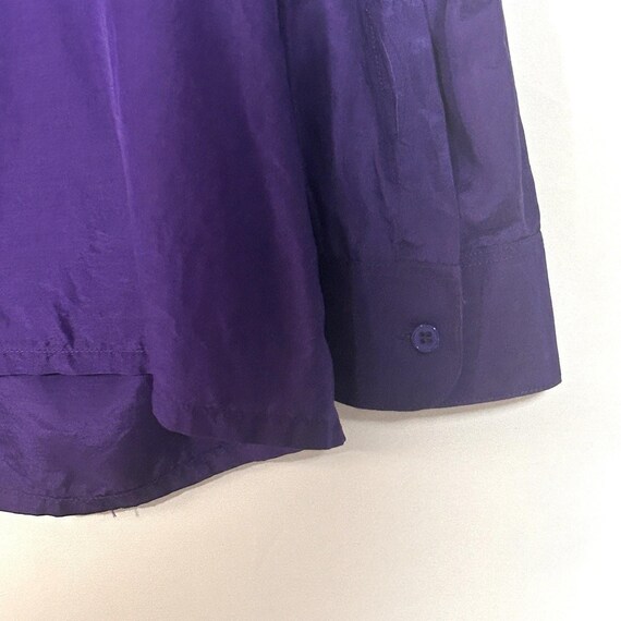 Vintage Elegante Silk Shirt: 1970s Purple Dress S… - image 4