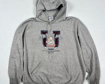 VTG Disneyland Resort Grumpy Hoodie Gray Dean of Mean Bad Mood Dudes Pullover XL
