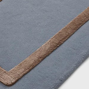 Moderno tappeto floreale in lana e seta color blu polvere, dimensioni 5x8 6x9, realizzato a mano con motivo floreale beige, ideale per soggiorno, camera da letto e cameretta dei bambini. immagine 4