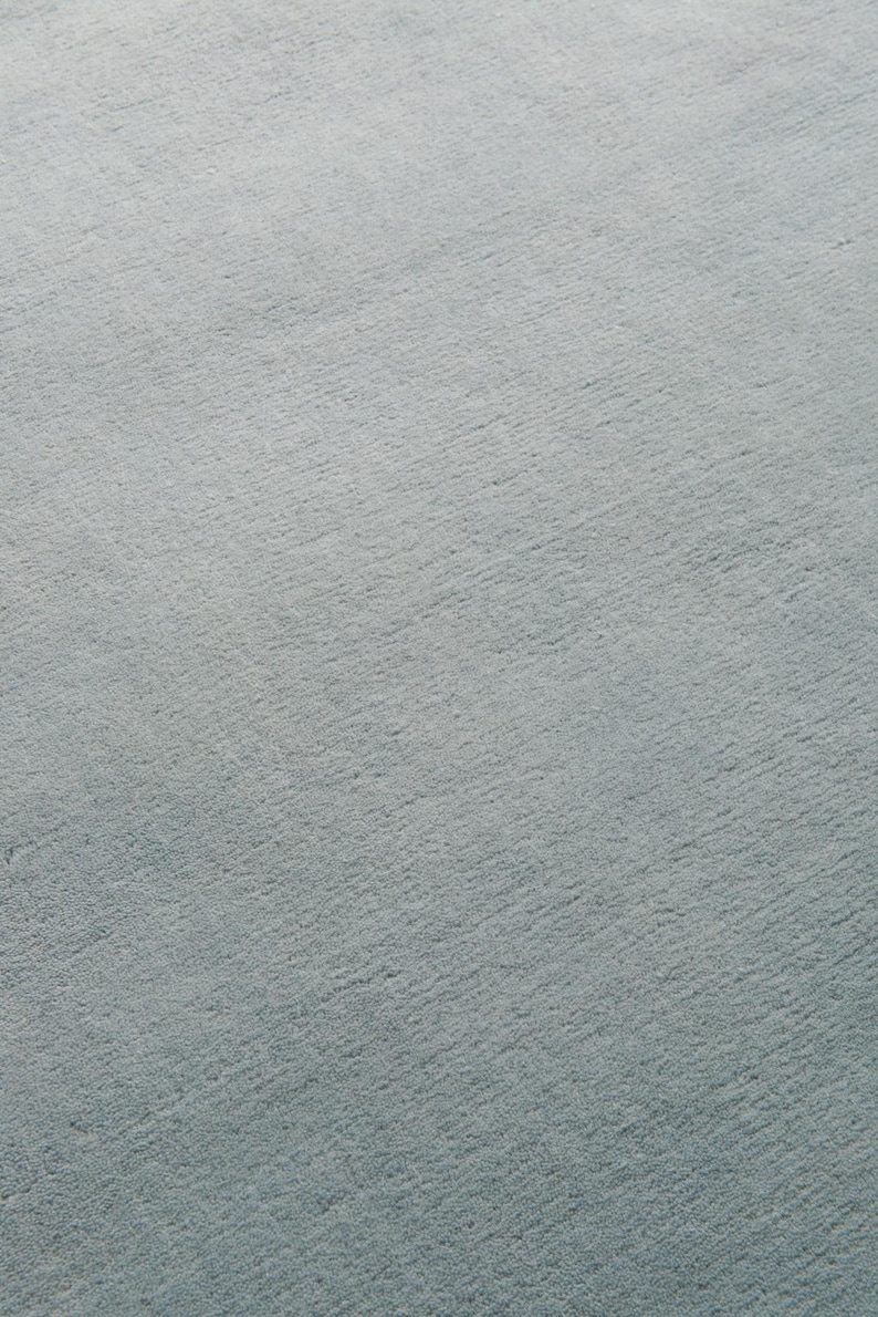 Handmade NK Blue Solid New Zealand Wool Rug – Plush, Durable Area Carpet image 4