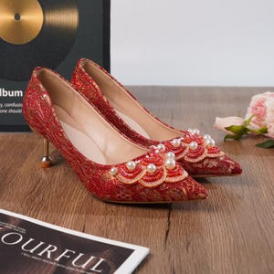 Red Wedding Pumps - Etsy Ireland