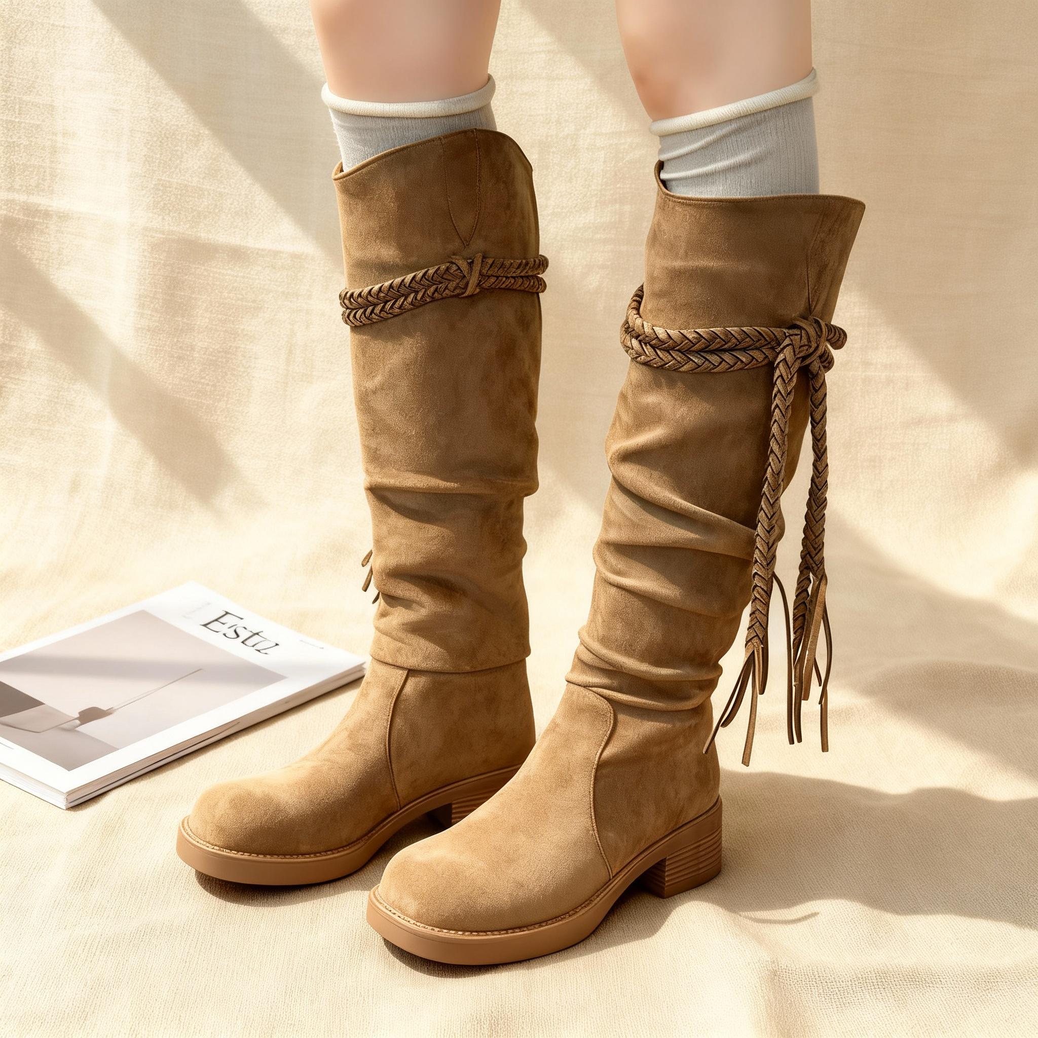 Boho Knee High Boots - Etsy Australia
