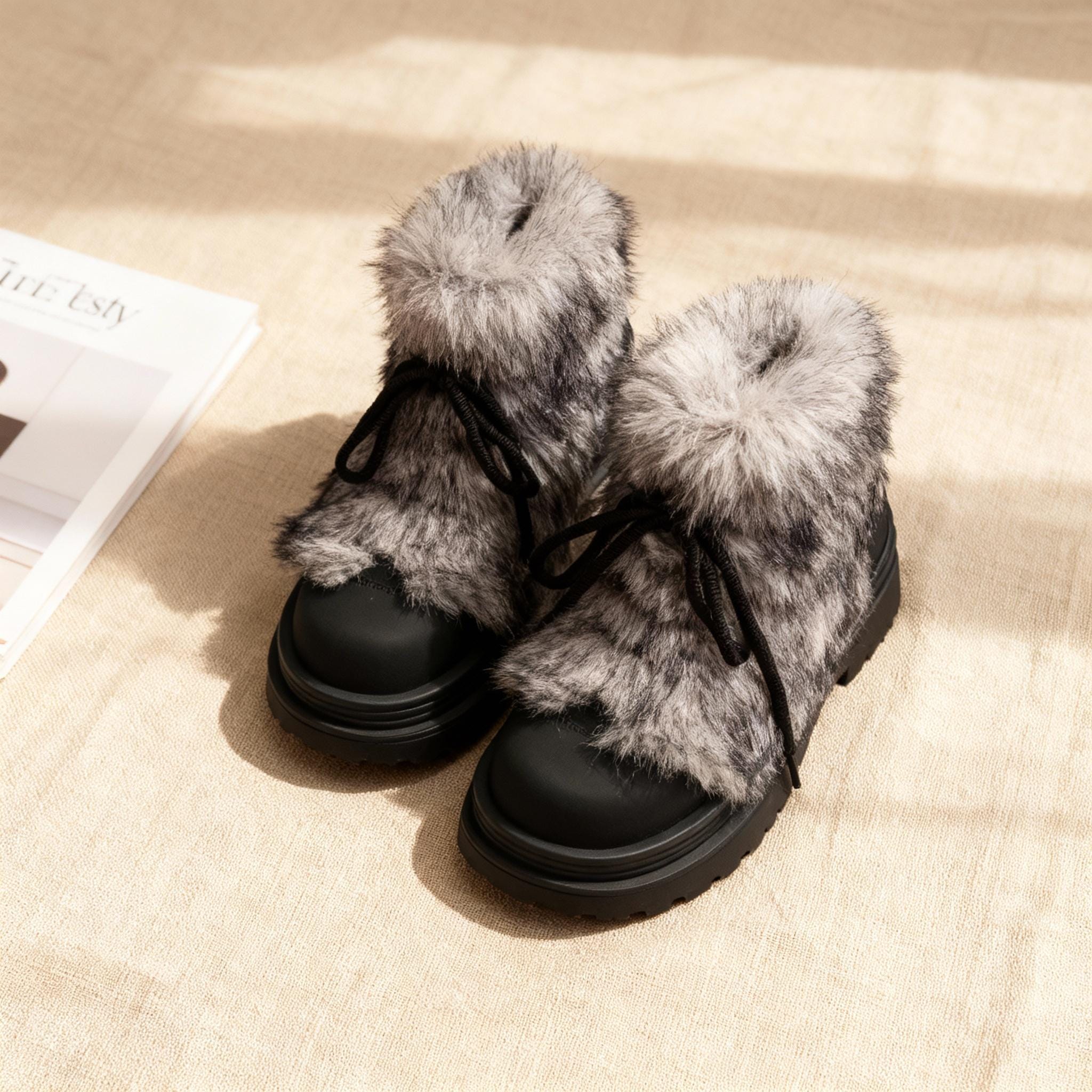 Y2k Fluffy Boots - Etsy Y2k Fluffy Boots - Etsy