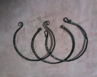 Handmade Forged Viking Iron Torc Twisted Neck Ring Celtic Torque Jewelry