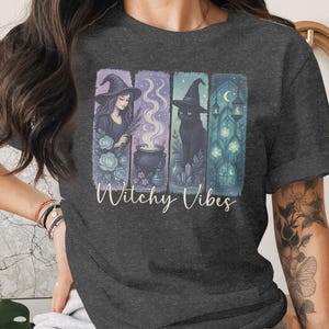 Witch Cat T-Shirt: Witchy Vibes, Halloween Apparel