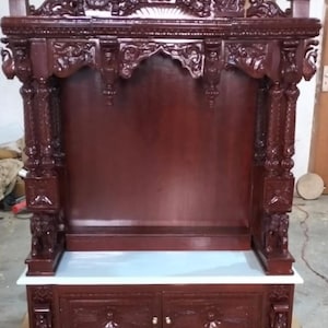 Templo libre de impuestos para Pooja en casa / Mandir indio de madera hecho a mano
