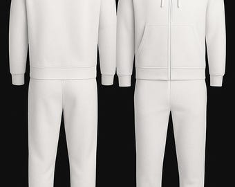 Men Brayden Leather Tracksuit Men Geniune White Leather Tracksuit Leather Sweatsuit Hooded Style
