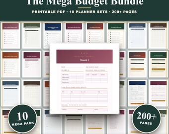 Budget Planner Mega Bundle Printable | 10 in 1 Monthly Weekly Paycheck
