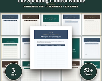 Expense and Bill Tracker Bundle Printable | 3 in 1 Spending Tracker