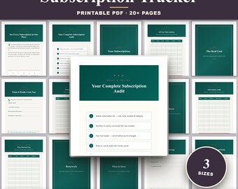 Subscription Tracker Printable | Cancel Subscriptions & Free Trial Log | Monthly Subscription Expense Tracker | Free Trial Audit PDF