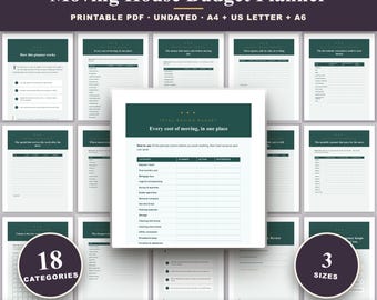 Moving House Budget Planner Printable | Moving Cost & Checklist Tracker