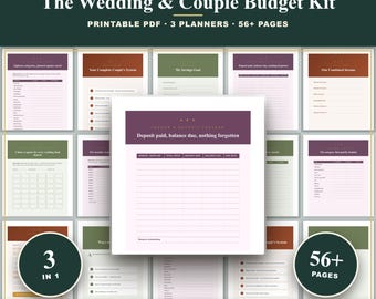 Wedding Budget Planner Printable | 3 in 1 Kit | Wedding Budget, Couple Budget, Wedding Savings Tracker | A4 US Letter PDF