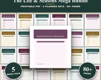 Wedding Family & Moving Budget Planner Bundle | 5 in 1 Printable Set