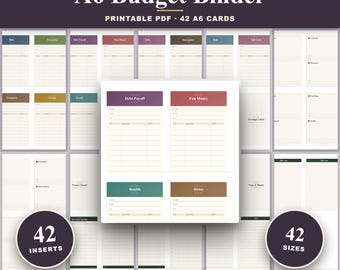 A6 Budget Binder Insert Pack Printable | 42 Dashboards & Trackers | Cashstuffen