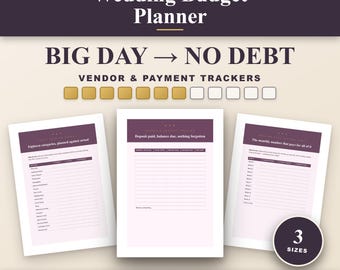 Wedding Budget Planner Printable | Vendor Payment & Wedding Fund Tracker