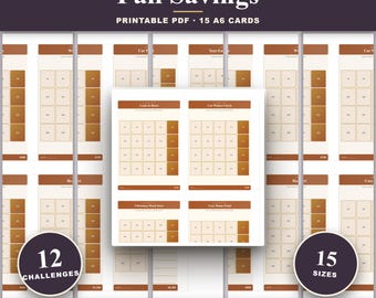 Fall Savings Challenge Printable | 12 A6 Colour-In Cards