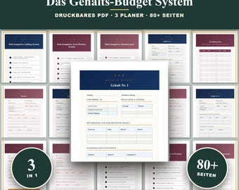 Gehalts-Budgetplaner Druckbar | 3 in 1 System | Zwei-Wochen Budget, Monatsbudget-Planer | Haushaltsbuch | A4 US Letter PDF