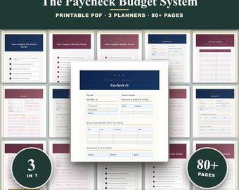 Paycheck Budget Planner Printable | 3 in 1 System | Biweekly Budget, Monthly Budget Planner | Budget by Paycheck | A4 US Letter