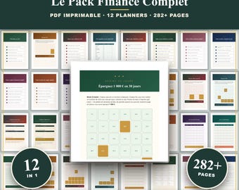 Pack Finance Complet à Imprimer | 12 en 1 | Budget Mensuel, Épargne, Kakeibo, Méthode Enveloppe, Dettes | A4 US Letter PDF